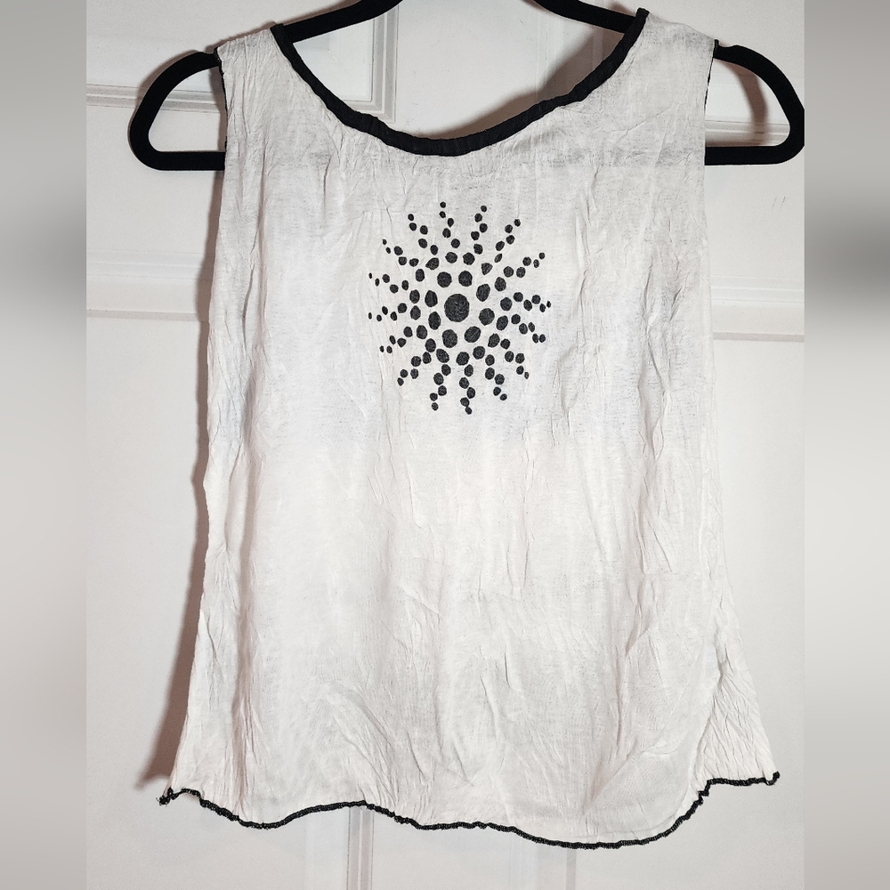 Kisca By Komarov Lightweight White Blue Black Tank Size "1" - Picture 4 of 4